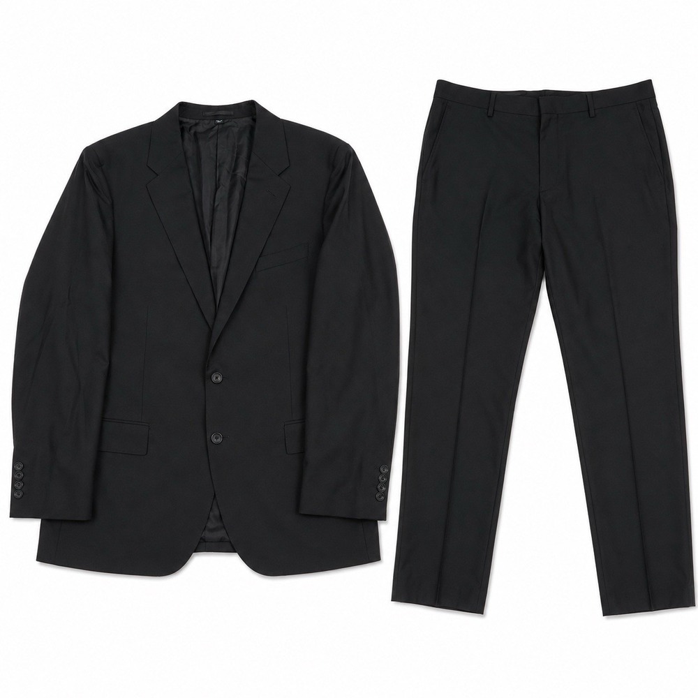 J Crew Ludlow Loro Piana 2-Piece Suit Mens 44R/34x32 Black 100% Italian Wool